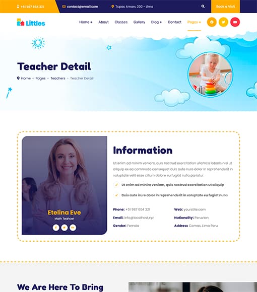Teachers details